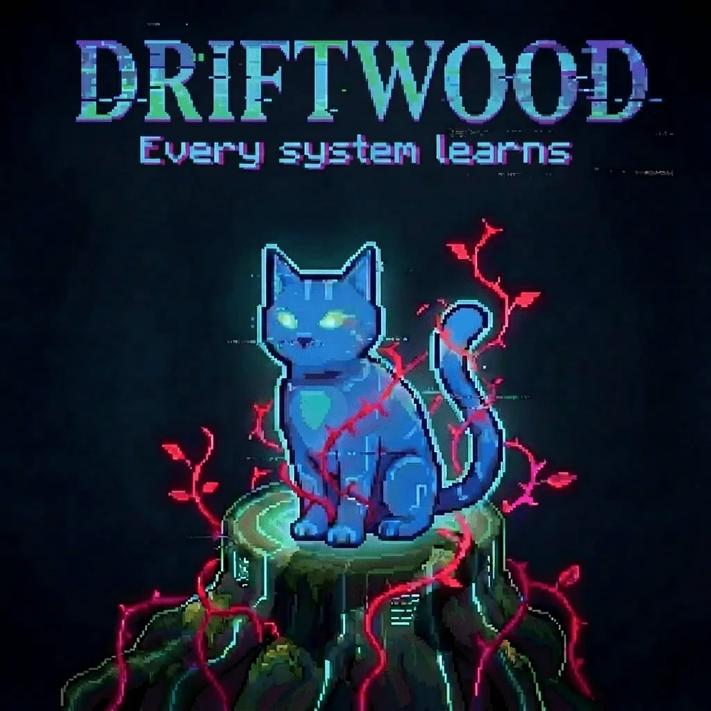 Driftwood: AI pet guardian game, five celebrity-persona pets on a void background