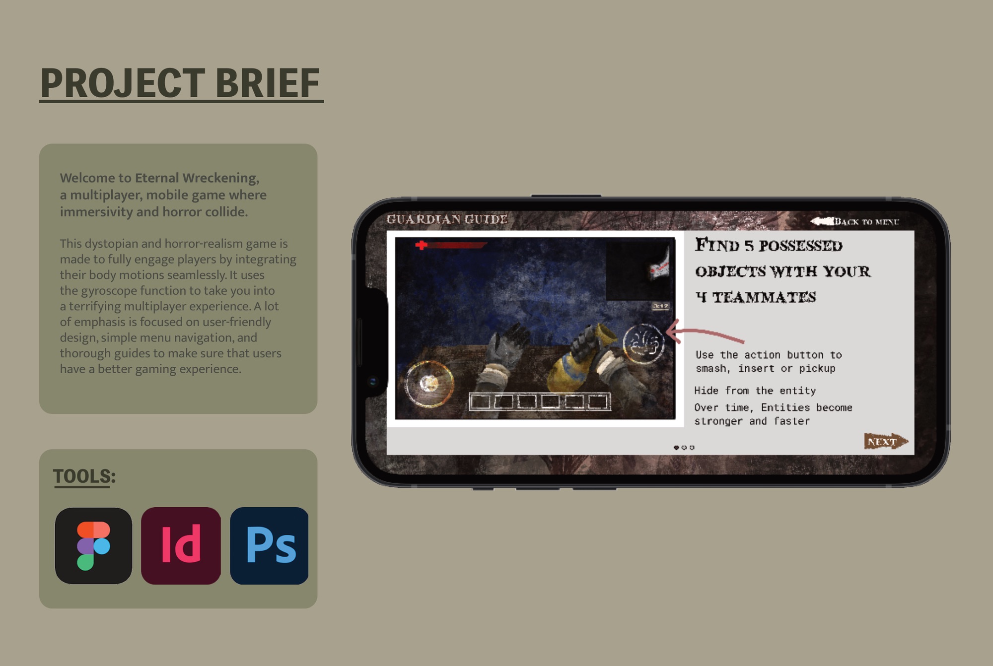 Eternal Wreckening project brief: a multiplayer mobile horror game where immersivity and horror collide