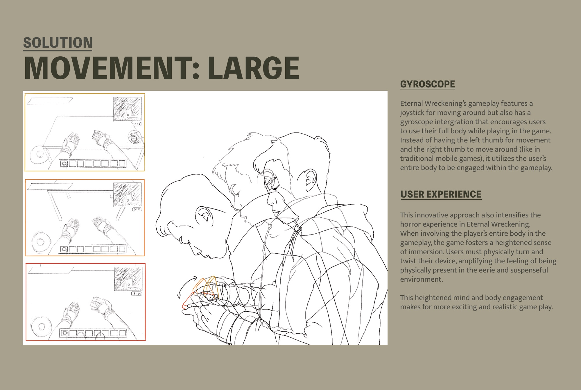 Gyroscope mechanic — full body movement replaces right-thumb camera control