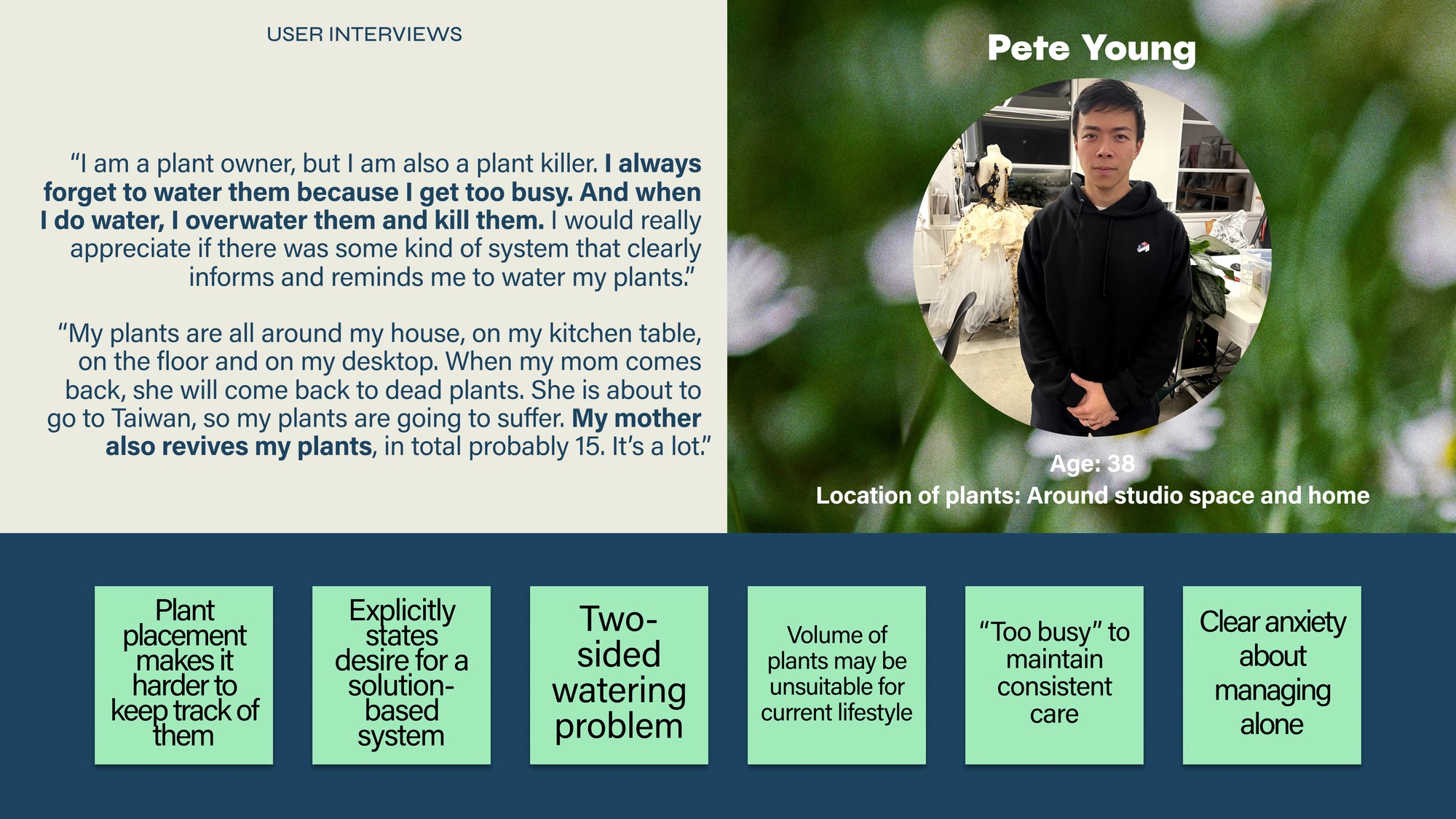 Pete Young interview: plant killer, overwatering, two-sided problem