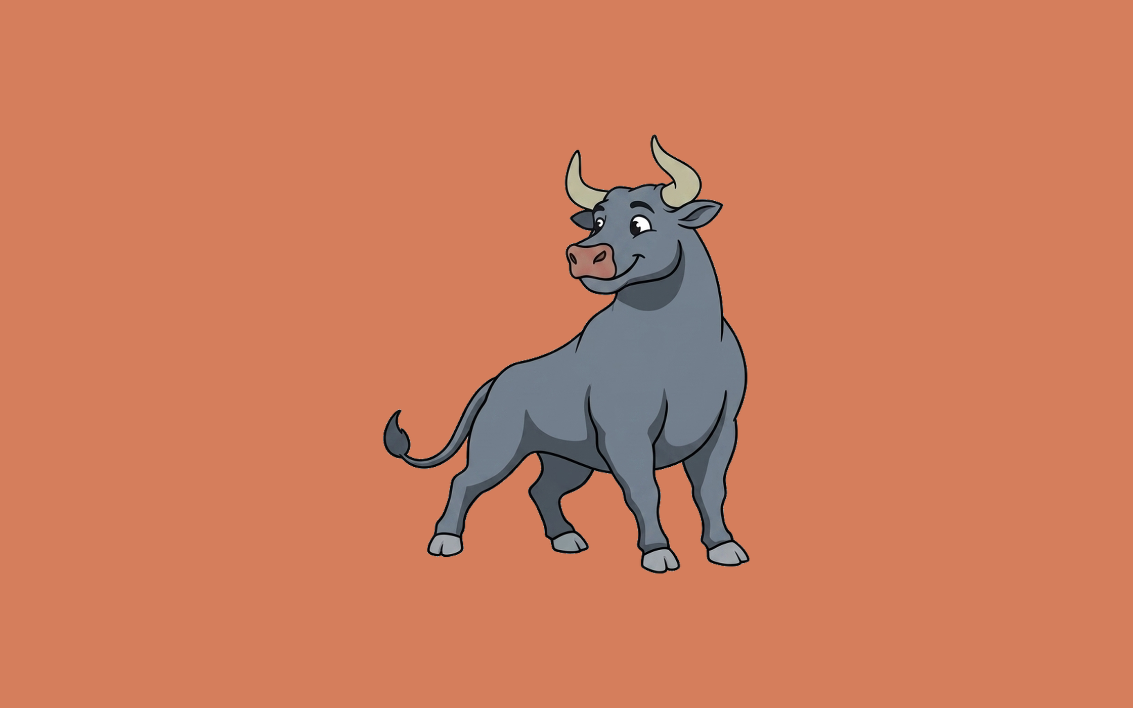 HabitaBull: the 2026 bull mascot on brand terracotta