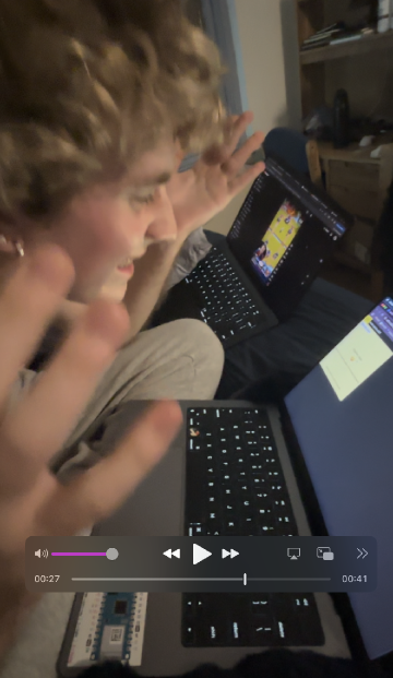 User testing: Michael Ryan Leese reacting to the app at a laptop